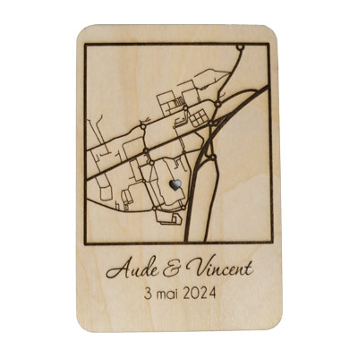 Plaque en Bois Gravée Personnalisée – Lieu de Rencontre & Souvenirs