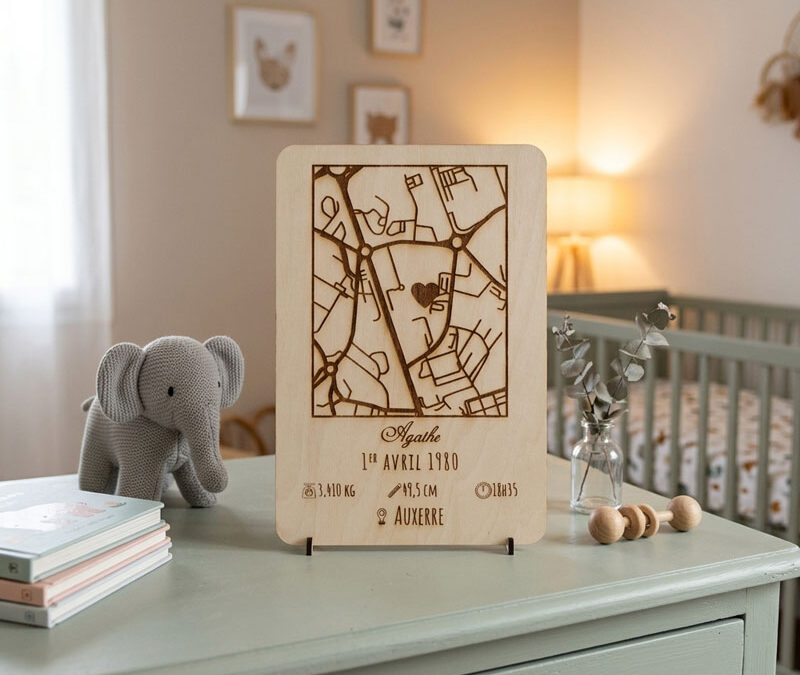 Cadeau de naissance personnalisé : 5 idées en bois gravé pour accueillir bébé