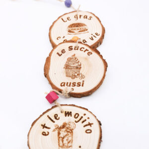 RONDIN DE BOIS PERSONNALISÉ par gravure laser pour une décoration personnalisée à poser ou à accrocher