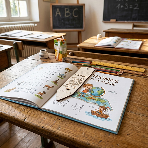 marque page personnalisé rentrée scolaire fourniture pour la lecture