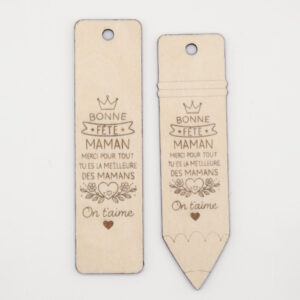 marque-page fête des mères personnalisé avec le dessin de votre enfant par gravure laser cadeau à offrir petit prix