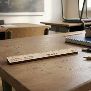 Règle en bois 20 cm personnalisée avec prénom gravé