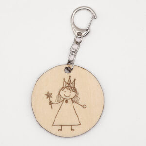 Porte-clés fête des mères personnalisé avec le dessin de votre enfant par gravure laser cadeau à offrir petit prix