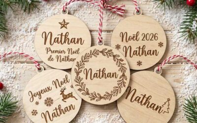 Décoration de Noël personnalisée en bois | Gravure laser