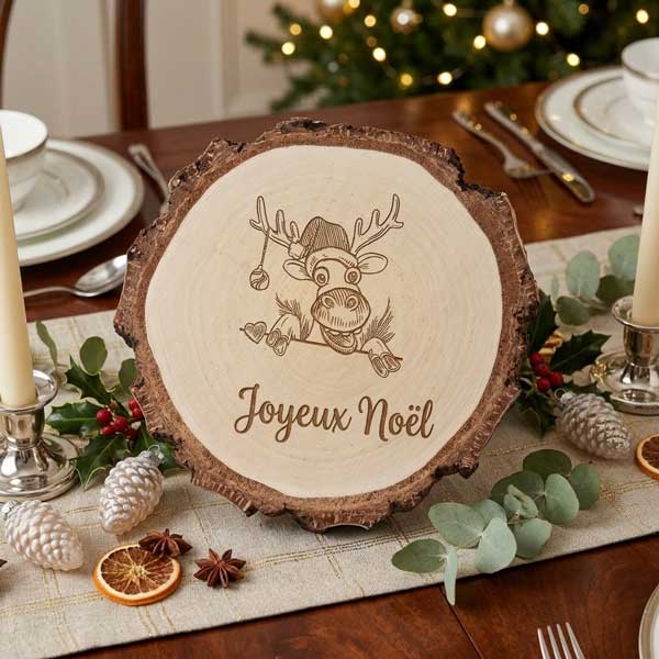 décorations de table de noel en bois personnalisées
